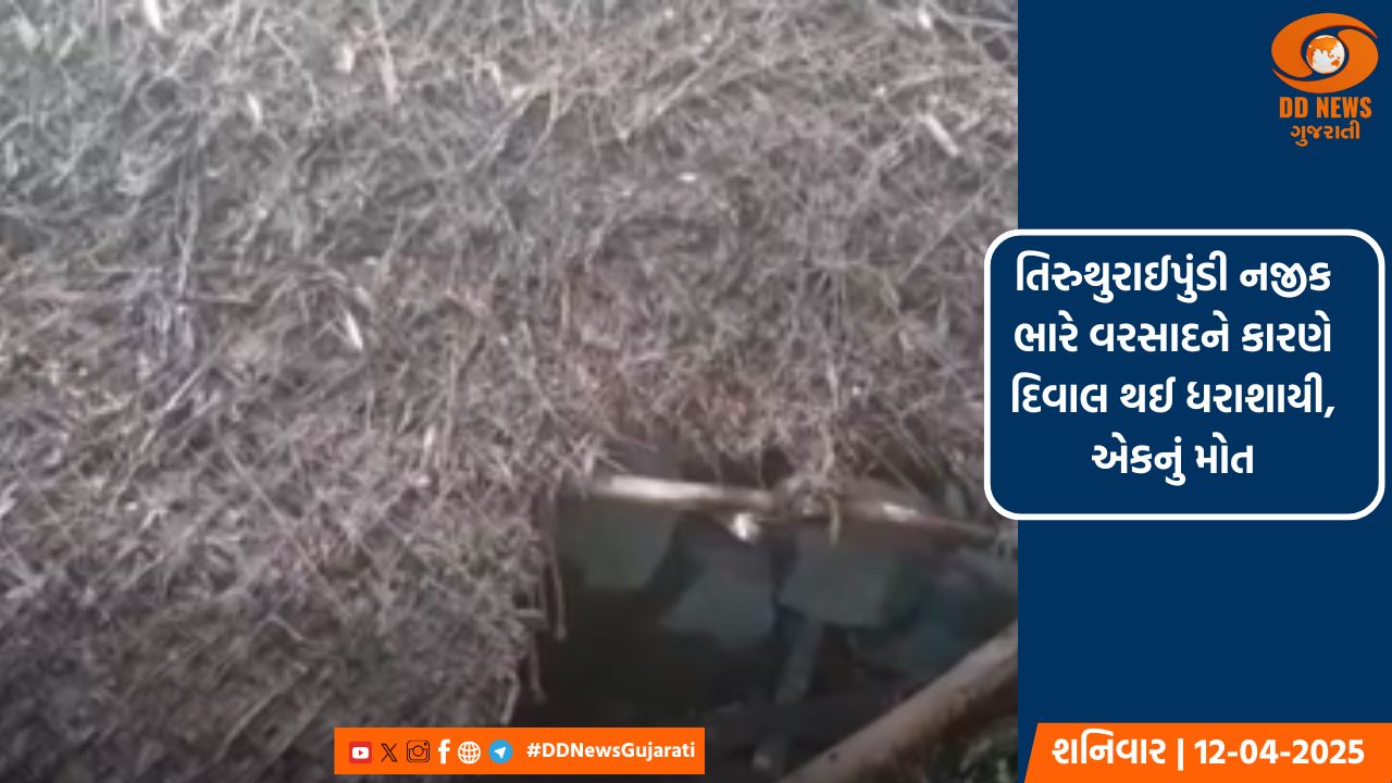 તિરુથુરાઈપુંડી નજીક ભારે વરસાદને કારણે દિવાલ થઈ ધરાશાયી, એકનું મોત