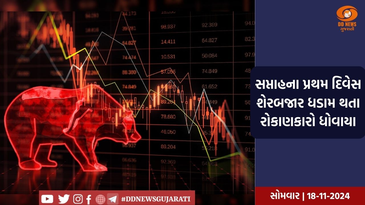 શેરબજારમાં રોકાણકારો ધોવાયા, સેન્સેક્સ 0.43% અને નિફ્ટીમાં 0.42% નો આવ્યો ઘટાડો  