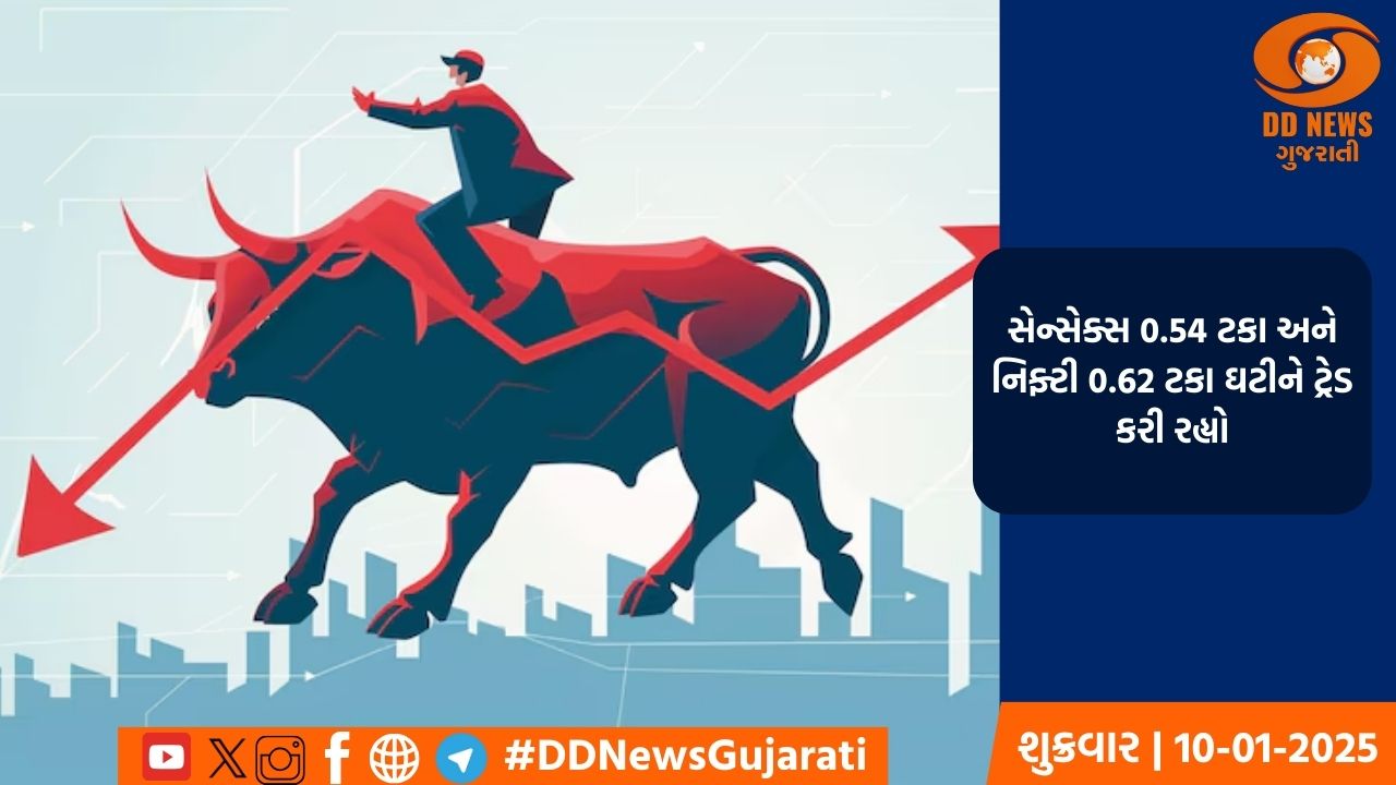 શરૂઆતના કારોબારમાં શેરબજાર પર વેચવાલીનું દબાણ, સેન્સેક્સ અને નિફ્ટીમાં ઘટાડો