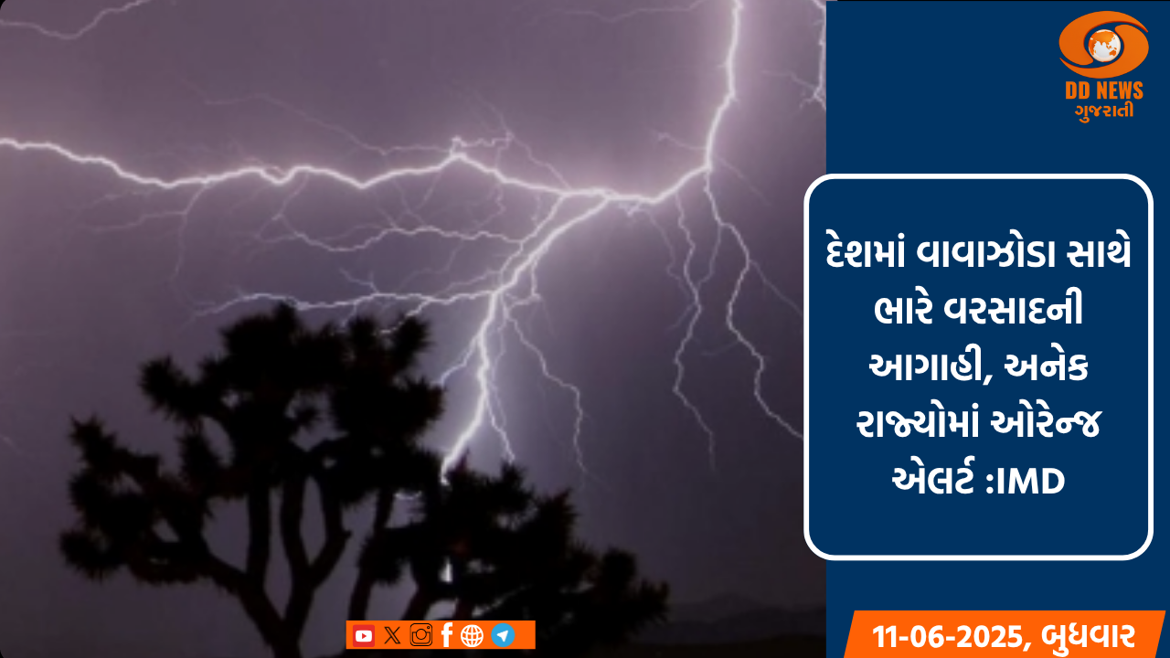 દેશમાં વાવાઝોડા સાથે ભારે વરસાદની આગાહી, અનેક રાજ્યોમાં ઓરેન્જ એલર્ટ :IMD