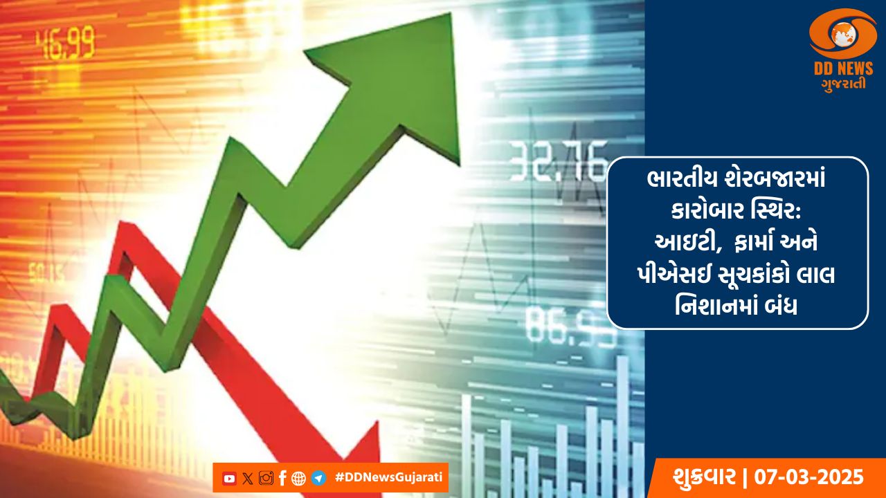 ભારતીય શેરબજારમાં કારોબાર  રહ્યો સ્થિર