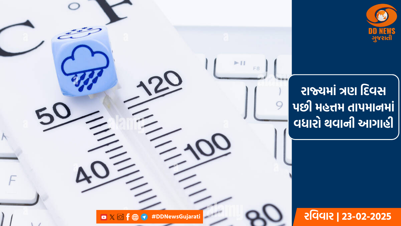 રાજ્યમાં ત્રણ દિવસ પછી મહત્તમ તાપમાનમાં વધારો થવાની આગાહી