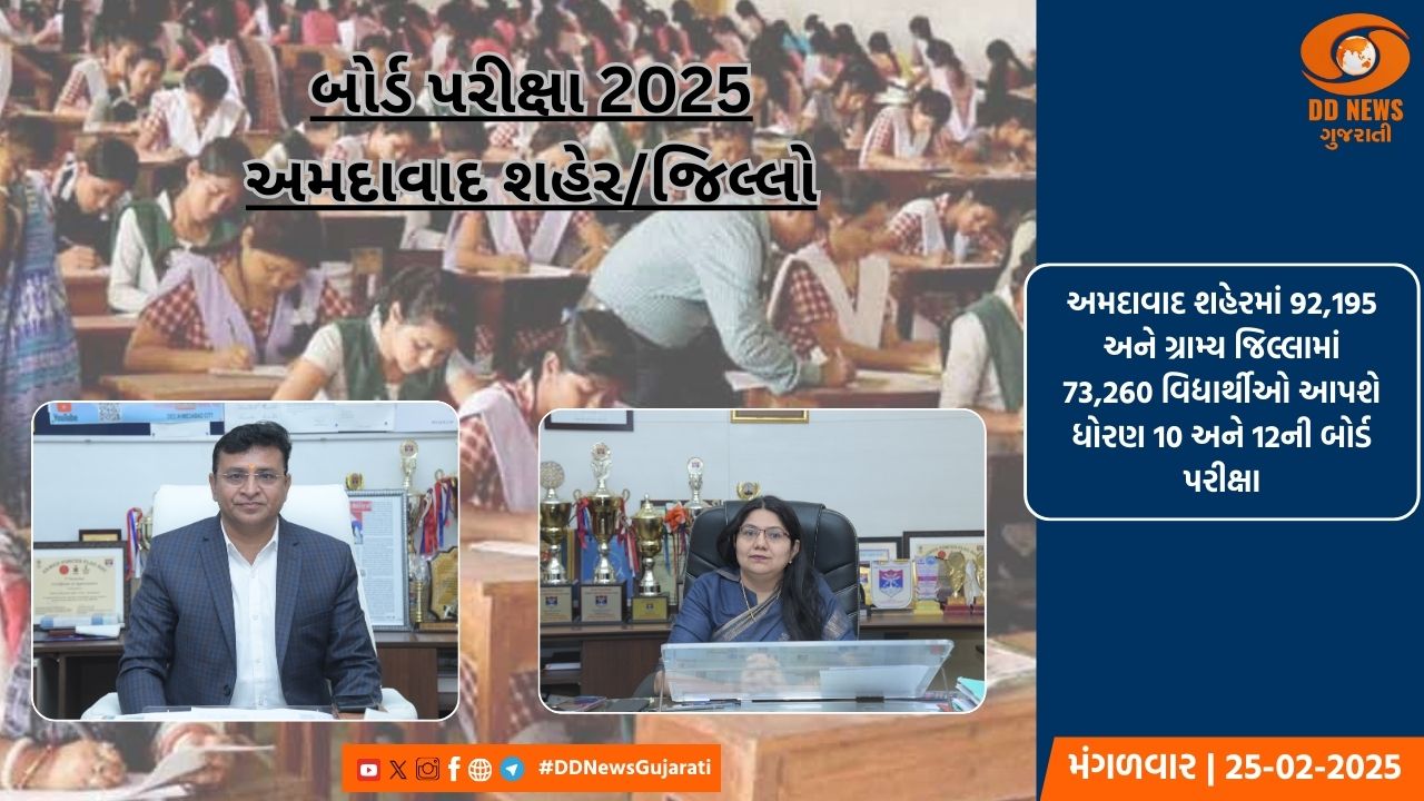 અમદાવાદ શહેરમાં 92,195 અને ગ્રામ્ય જિલ્લામાં 73, 260 વિદ્યાર્થીઓ આપશે ધોરણ 10 અને 12ની બોર્ડ પરીક્ષા