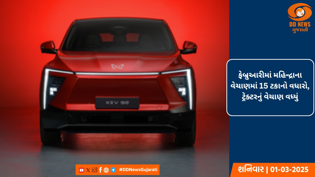 ફેબ્રુઆરીમાં મહિન્દ્રાના વેચાણમાં 15 ટકાનો વધારો, ટ્રેક્ટરનું વેચાણ વધ્યું
