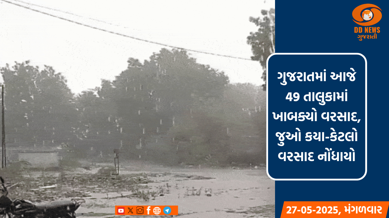 ગુજરાતમાં આજે 49 તાલુકામાં ખાબક્યો વરસાદ, જુઓ કયા-કેટલો વરસાદ નોંધાયો