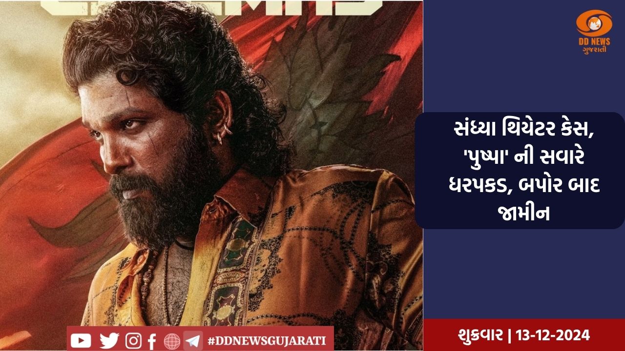 સંધ્યા થિયેટર કેસ : 'પુષ્પા'ની સવારે ધરપકડ, બપોર બાદ જામીન