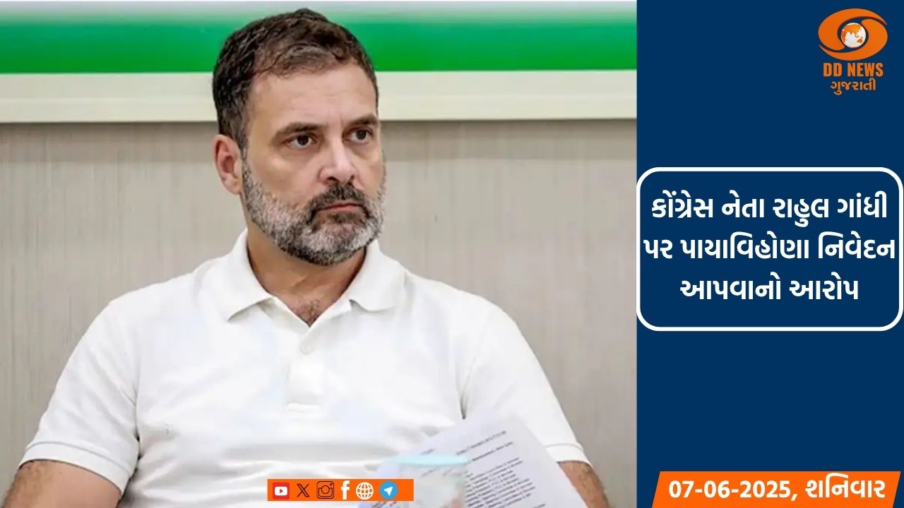 કોંગ્રેસ નેતા રાહુલ ગાંધી પર પાયાવિહોણા નિવેદનો આપવાનો આરોપ