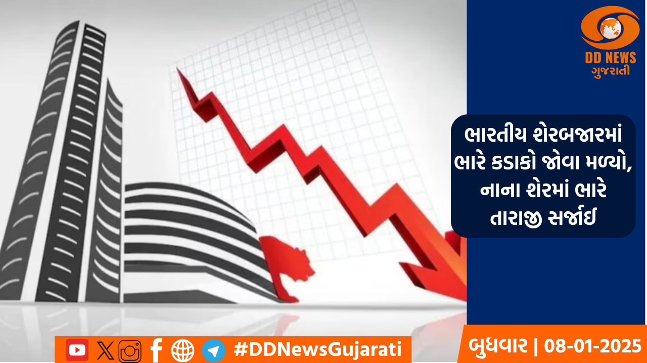ભારતીય શેરબજારમાં ભારે કડાકો જોવા મળ્યો, નાના શેરમાં ભારે તારાજી સર્જાઈ