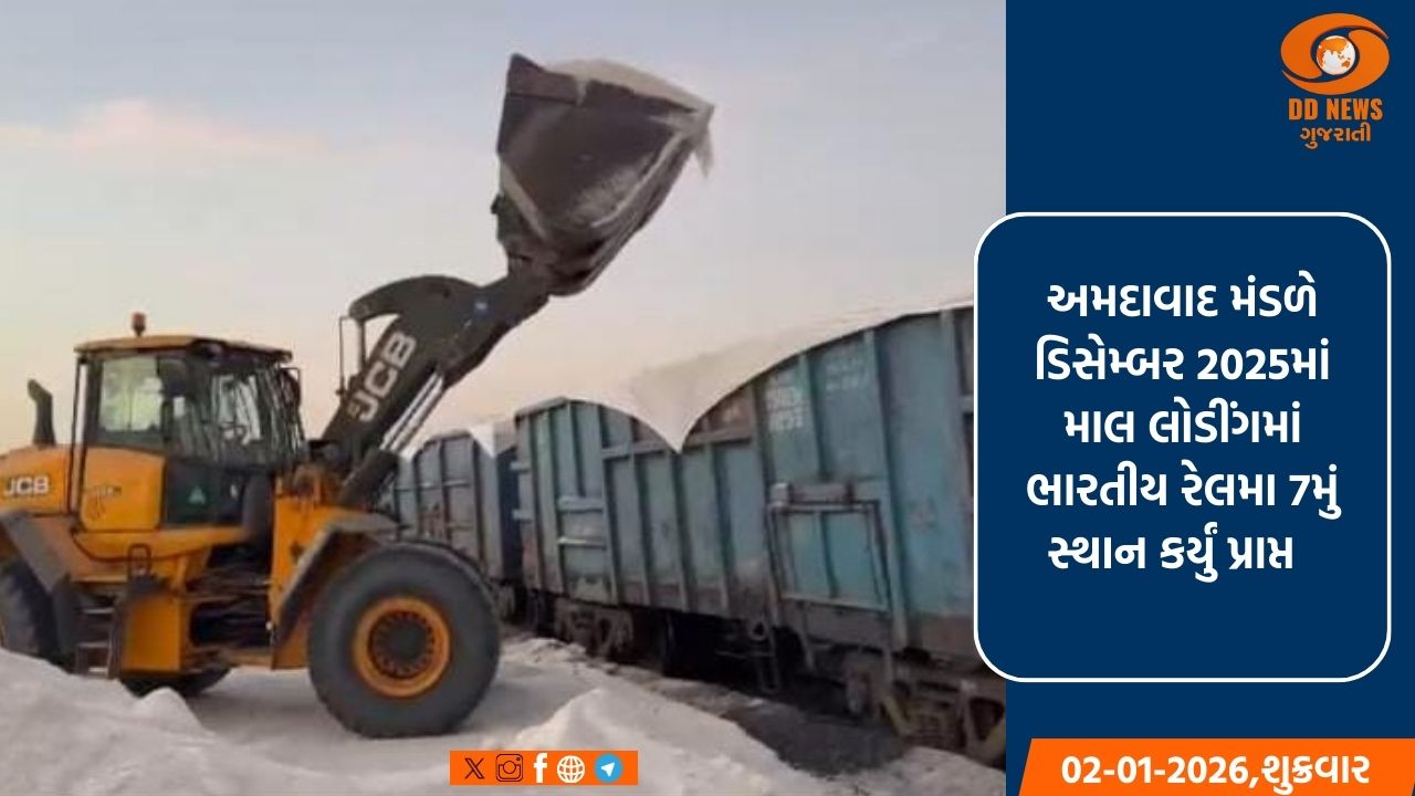 પશ્ચિમ રેલવેના અમદાવાદ મંડળનું ડિસેમ્બર 2025માં રેકોર્ડ  પરિચાલન તથા વાણિજ્યિક પ્રદર્શન