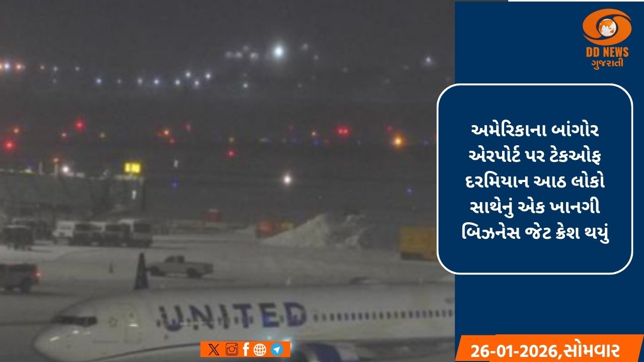 અમેરિકા: બરફવર્ષા વચ્ચે ખાનગી જેટ ક્રેશ થયું, કોઈ જાનહાનિના અહેવાલ નથી
