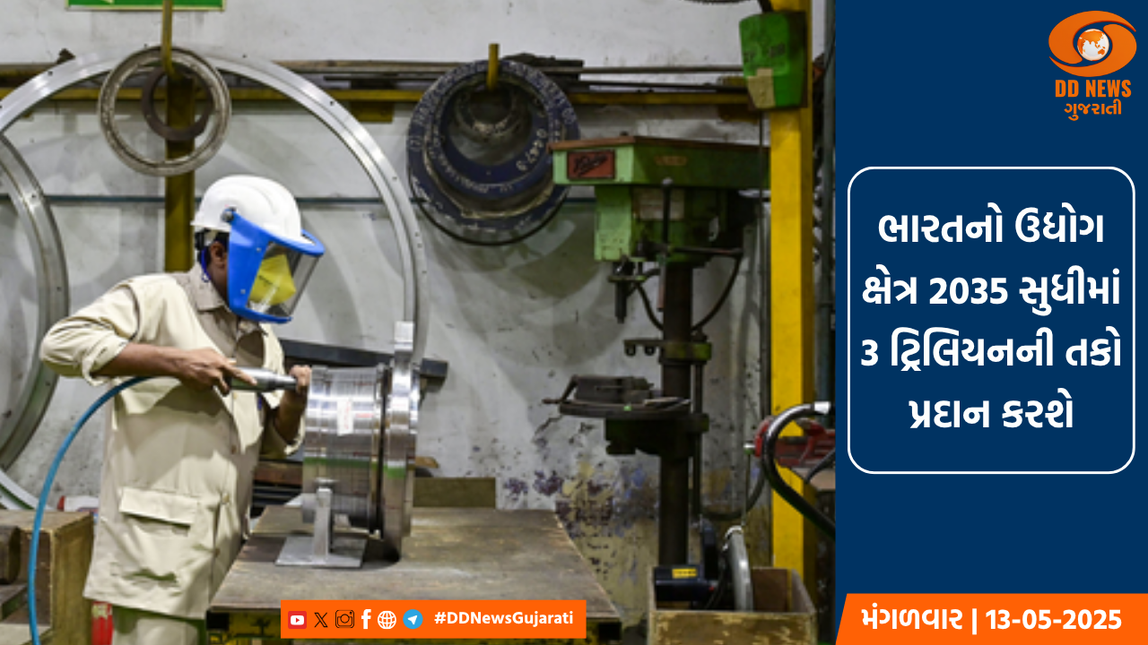  ભારતનો ઉદ્યોગ ક્ષેત્ર 2035 સુધીમાં 3 ટ્રિલિયનની તકો પ્રદાન કરશે, ઉત્પાદન ક્ષેત્ર નેતૃત્વ કરશે