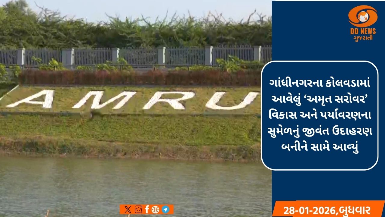ગાંધીનગરનું નવું 'ઓક્સિજન હબ': ડમ્પિંગ સાઈટમાંથી 8.47 કરોડના ખર્ચે નિર્મિત ભવ્ય 'અમૃત સરોવર'