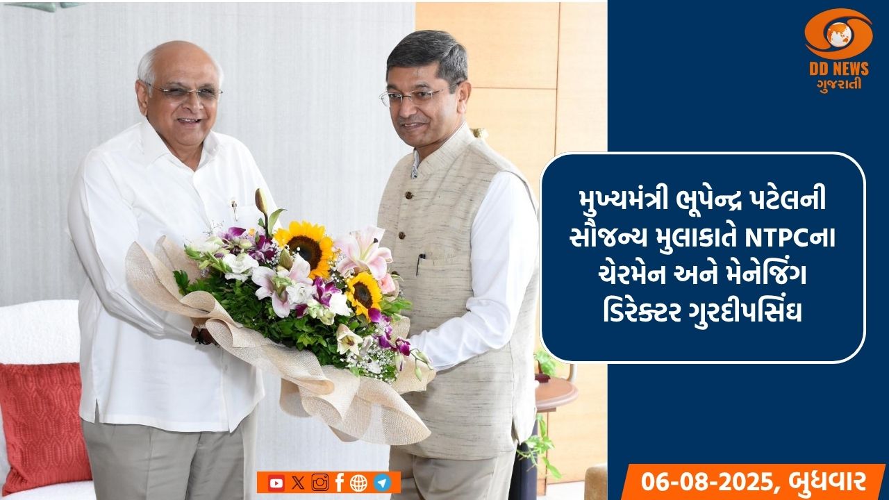 ગુજરાત અને NTPC વચ્ચે પરસ્પર હિતના પ્રોજેક્ટ્સમાં સહયોગની તકો વધારવા અંગે કર્યો વિચાર વિમર્શ