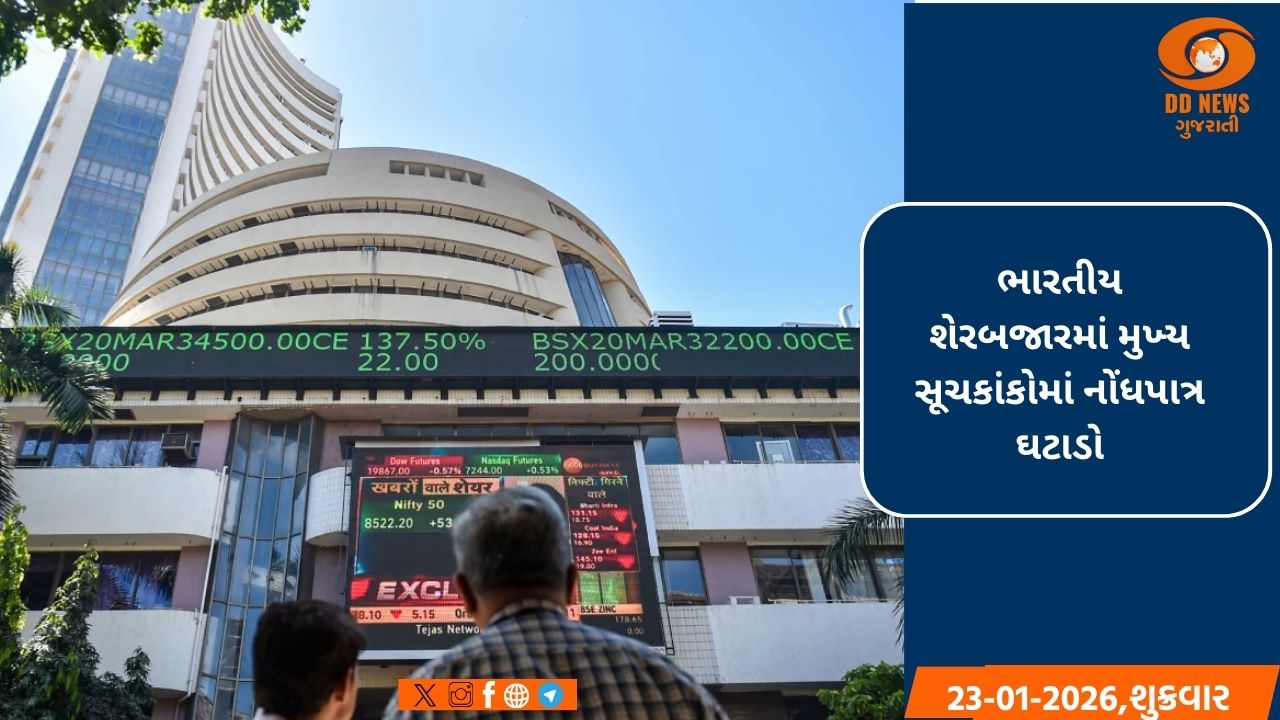શેરબજારમાં કડાકો: સેન્સેક્સ 769 પોઈન્ટ તૂટ્યો,સોના-ચાંદીમાં રેકોર્ડબ્રેક તેજી