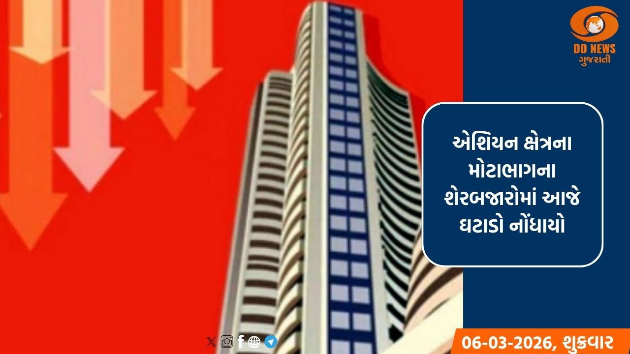 શેરબજારમાં ઘટાડો: સેન્સેક્સ 323 પોઇન્ટ તૂટ્યો, વૈશ્વિક તણાવની સીધી અસર