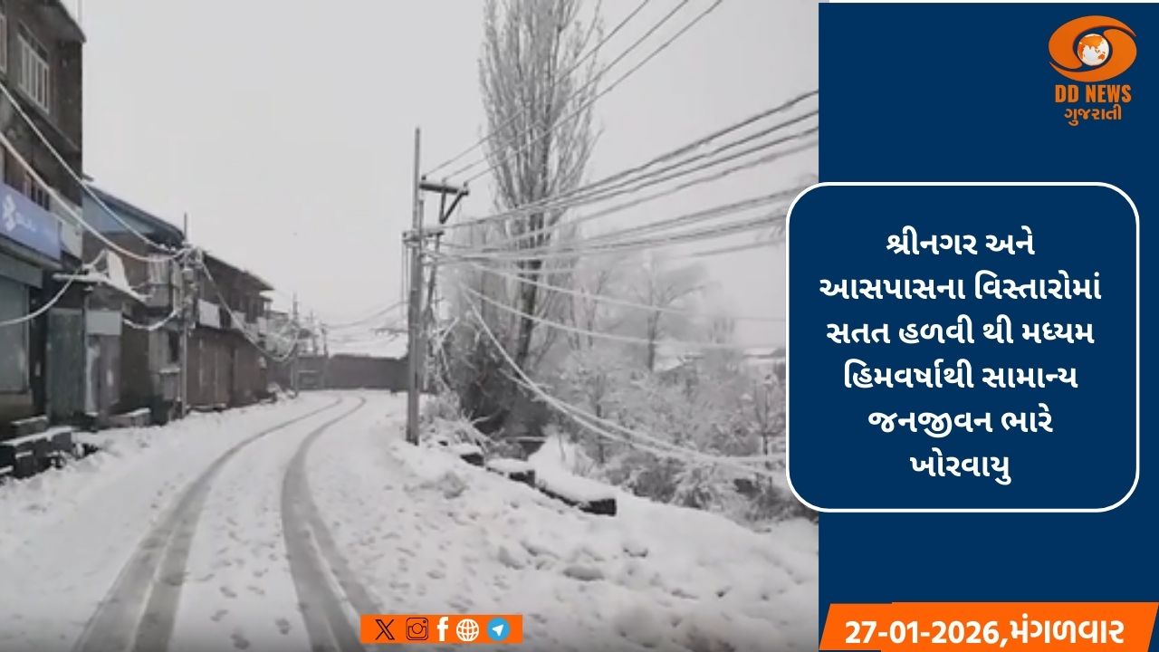 શ્રીનગરમાં બરફવર્ષાથી સામાન્ય જનજીવન ખોરવાઈ ગયું, ફ્લાઇટ્સ રદ, હાઇવે બંધ