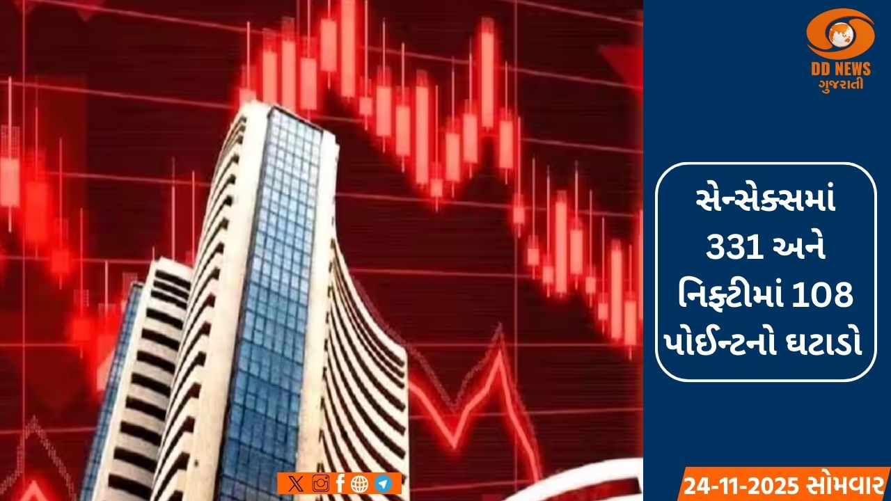 શેર બજાર ઘટાડા સાથે બંધ,મેટલ અને રિયલ્ટી શેરોમાં વેચવાલી જોવા મળી 