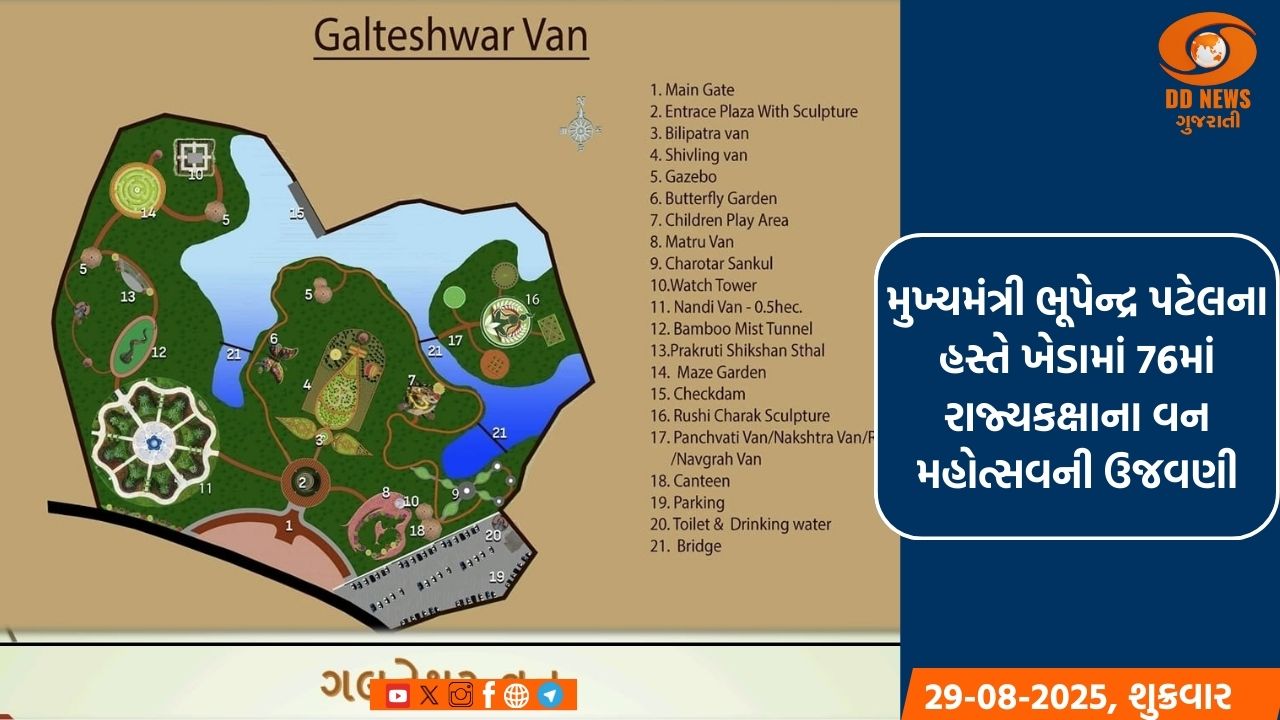 મુખ્યમંત્રી ભૂપેન્દ્ર પટેલના હસ્તે ખેડામાં 76માં રાજ્યકક્ષાના વન મહોત્સવની ઉજવણી
