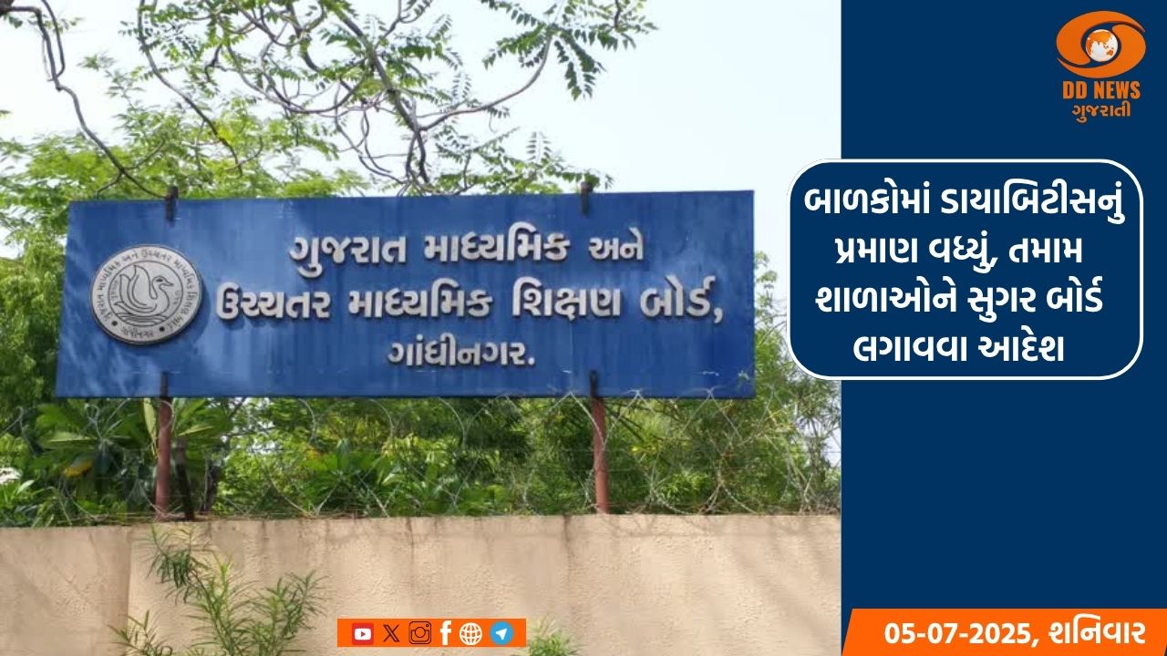 બાળકોમાં ડાયાબિટીસનું પ્રમાણ વધ્યું, તમામ શાળાઓને સુગર બોર્ડ લગાવવા આદેશ