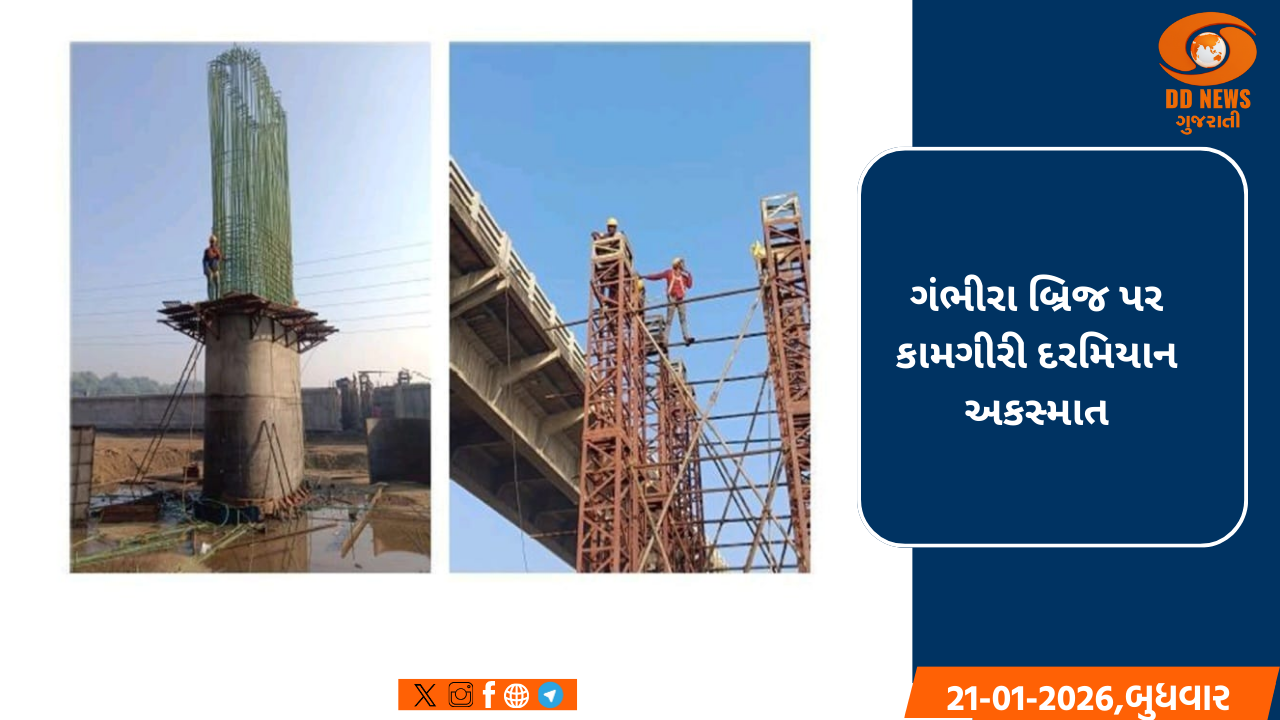 ગંભીરા બ્રિજ પર કામગીરી દરમિયાન અકસ્માત