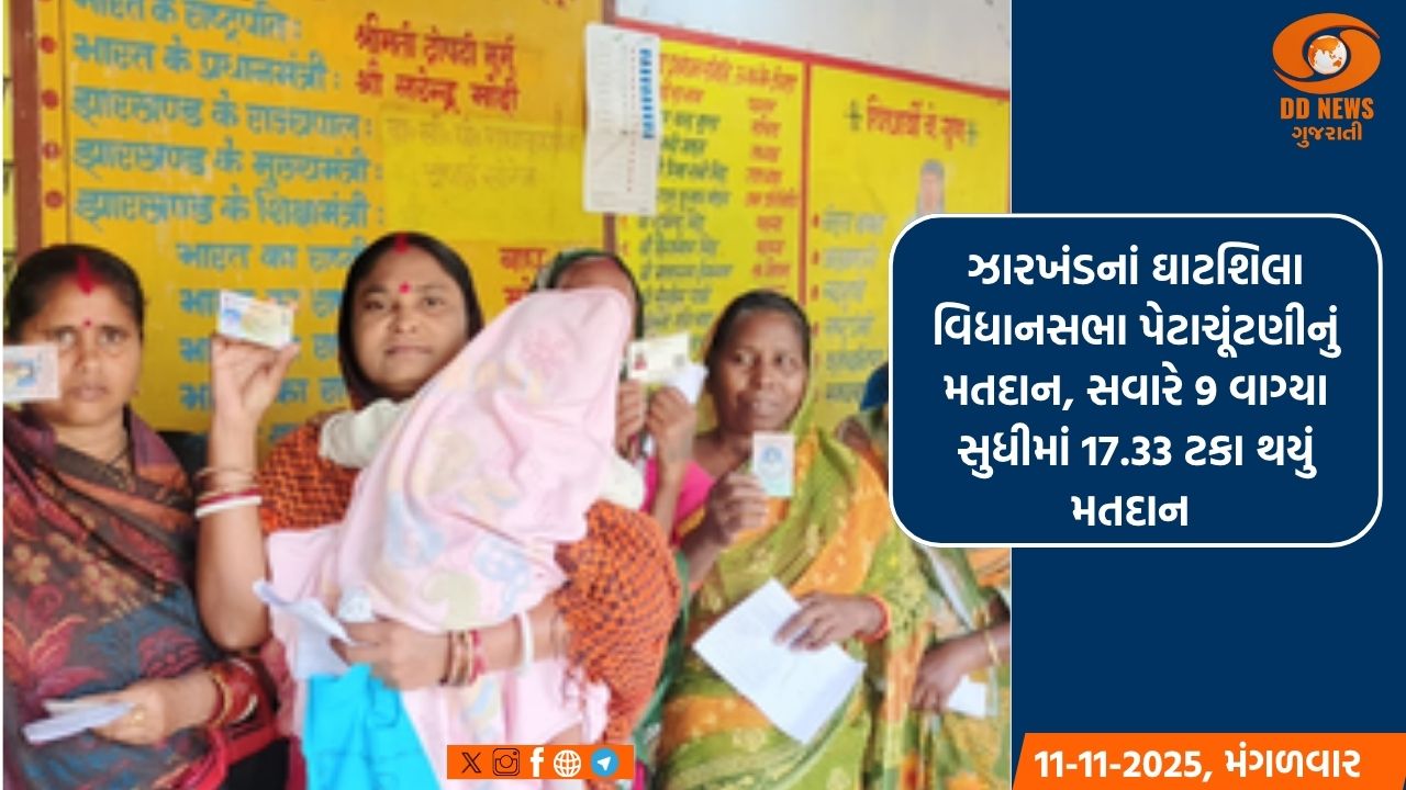 ઝારખંડનાં ઘાટશિલા વિધાનસભા પેટાચૂંટણીનું મતદાન, સવારે 9 વાગ્યા સુધીમાં 17.33 ટકા થયું મતદાન 