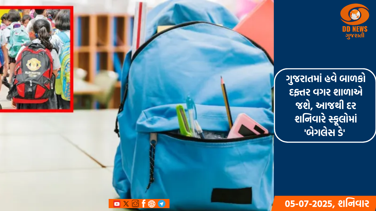 ગુજરાતમાં હવે બાળકો દફ્તર વગર શાળાએ જશે, આજથી દર શનિવારે સ્કૂલોમાં 'બેગલેસ ડે' 