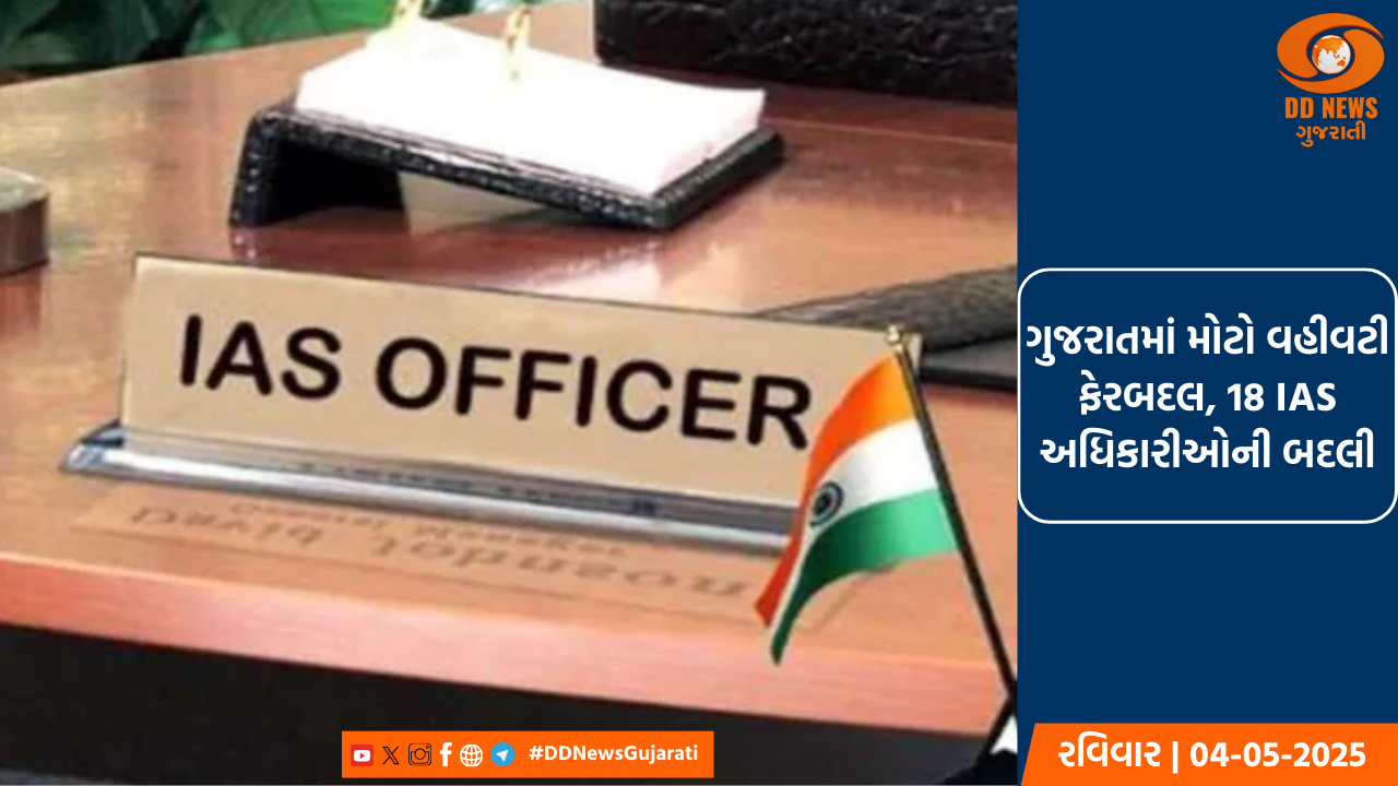 ગુજરાતમાં મોટો વહીવટી ફેરબદલ, 18 IAS અધિકારીઓની બદલી