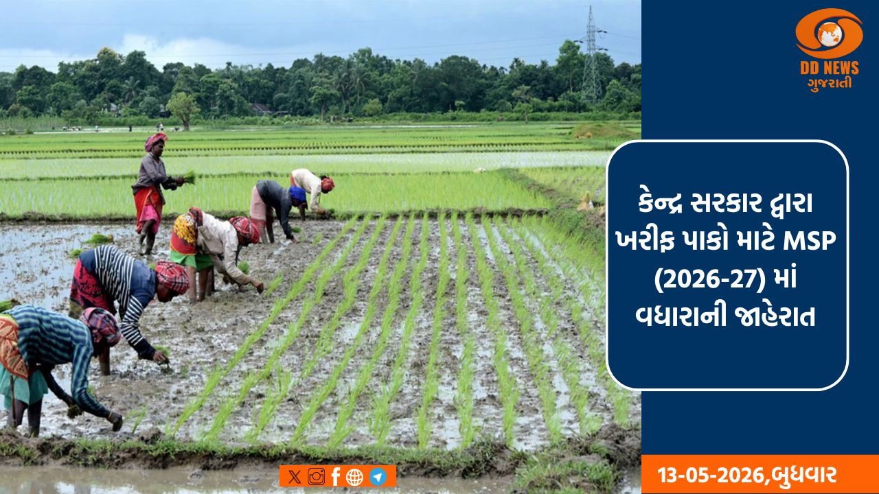 કેન્દ્ર સરકારે 2026-27ની 14 ખરીફ પાકો માટે MSPની જાહેરાત કરી