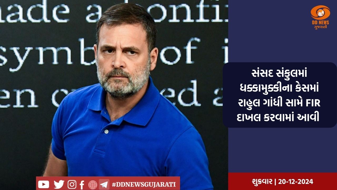 સંસદ સંકુલમાં ધક્કામુક્કીના કેસમાં રાહુલ ગાંધી સામે FIR દાખલ કરવામાં આવી 
