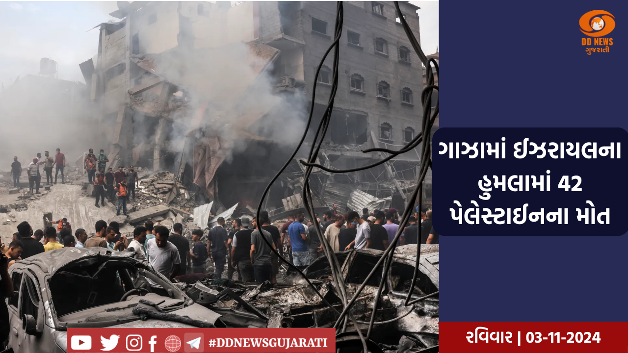 ગાઝામાં ઈઝરાયલના હુમલામાં 42 પેલેસ્ટાઈનના મોત