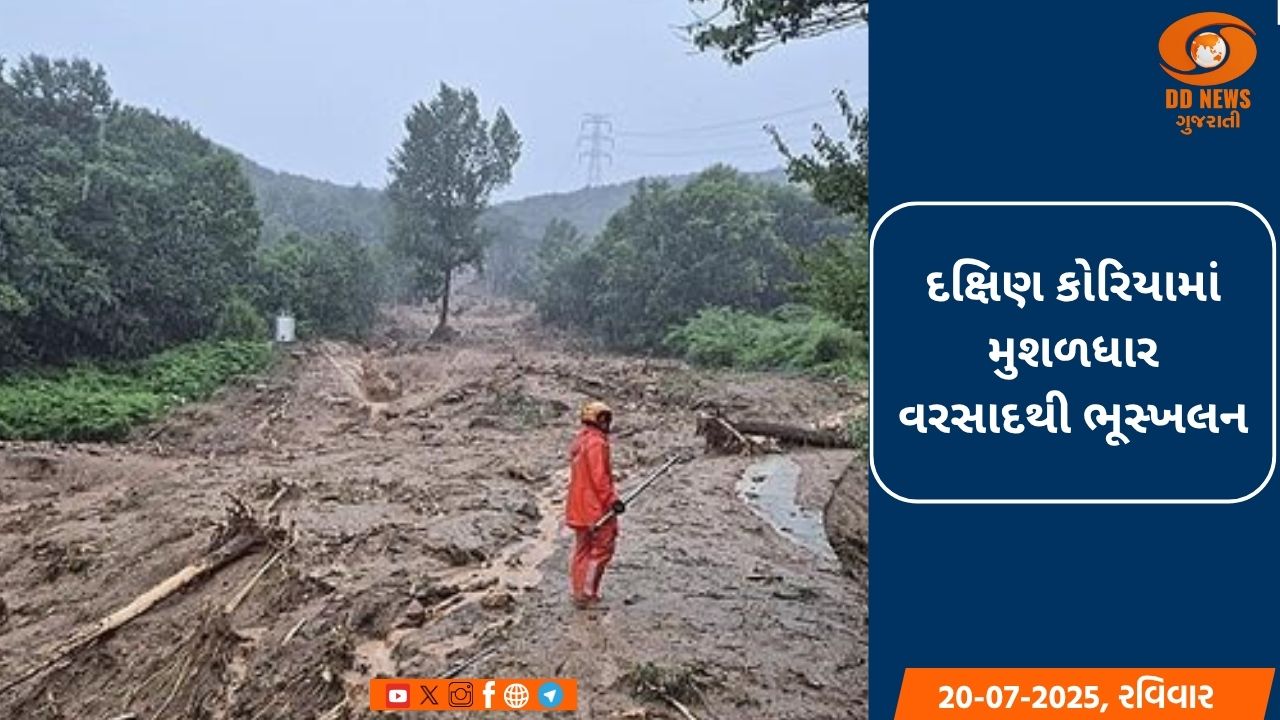  દક્ષિણ કોરિયામાં મુશળધાર વરસાદના કારણે ભૂસ્ખલન, 9 લોકોના મોત