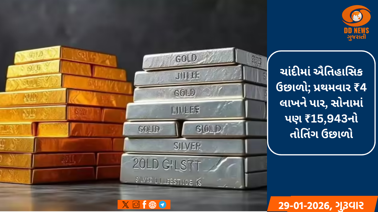ચાંદીમાં ઐતિહાસિક ઉછાળો; પ્રથમવાર રૂ4 લાખને પાર, સોનામાં પણ રૂ15,943નો તોતિંગ ઉછાળો