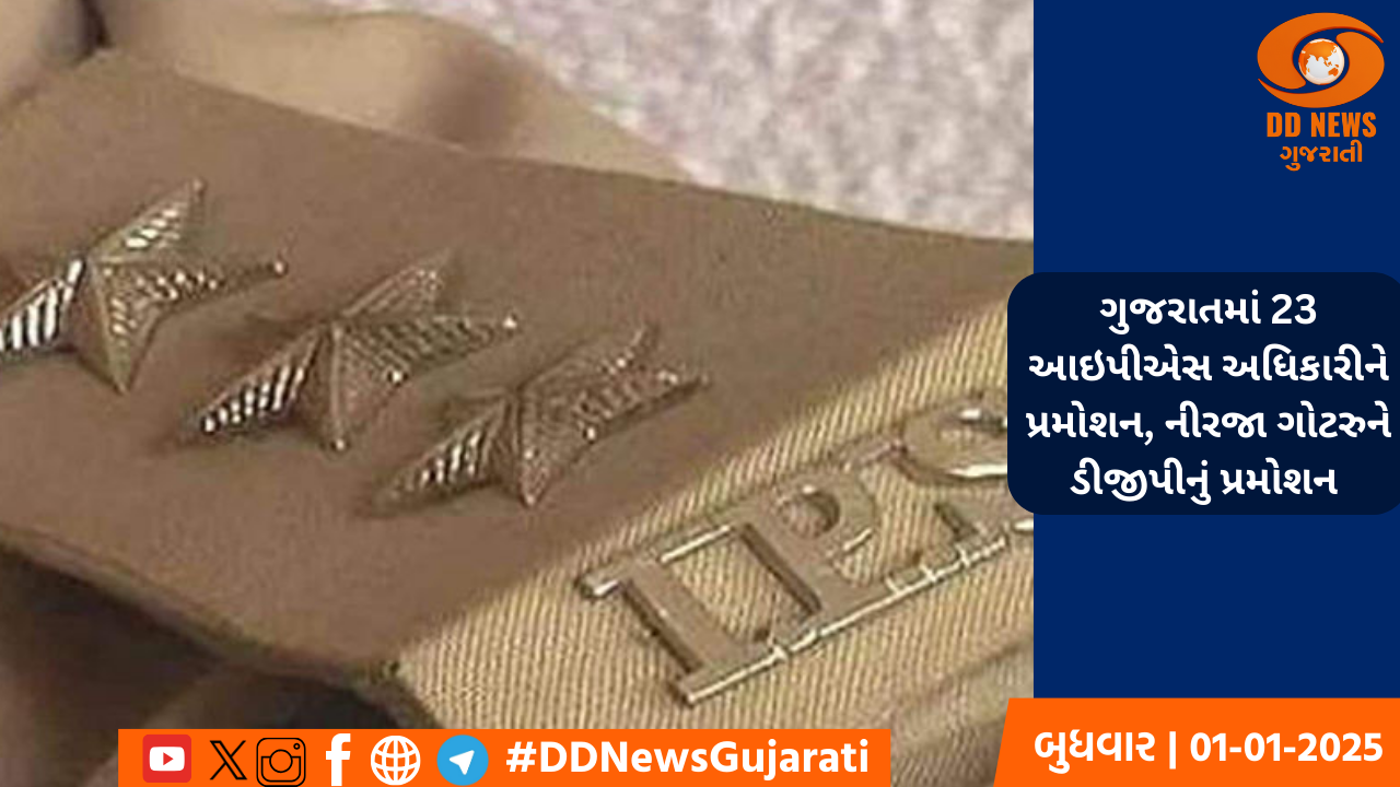 ગુજરાતમાં 23 આઇપીએસ અધિકારીને પ્રમોશન, નીરજા ગોટરુને ડીજીપીનું પ્રમોશન 