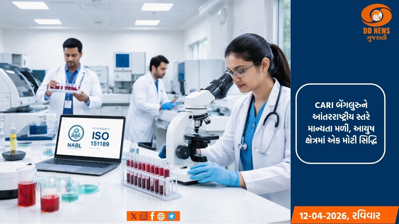 CARI, બેંગલુરુને આંતરરાષ્ટ્રીય માન્યતા મળી, જે આયુષ ક્ષેત્રમાં એક મોટી સિદ્ધિ 