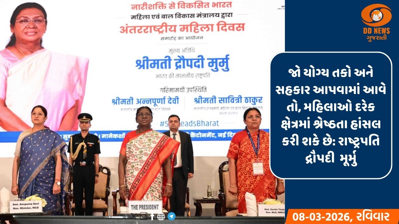 મહિલાઓની સમાન ભાગીદારી જ સાચા વિકાસની ચાવી: રાષ્ટ્રપતિ મૂર્મુ