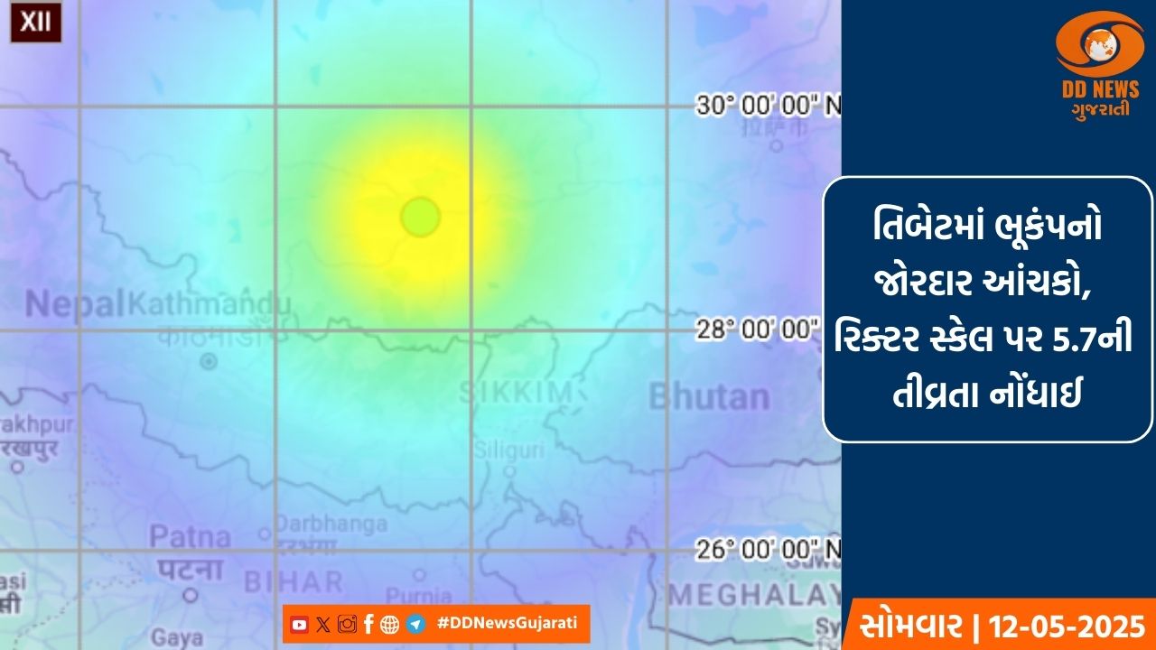 તિબેટમાં ભૂકંપનો જોરદાર આંચકો, રિક્ટર સ્કેલ પર 5.7ની તીવ્રતા