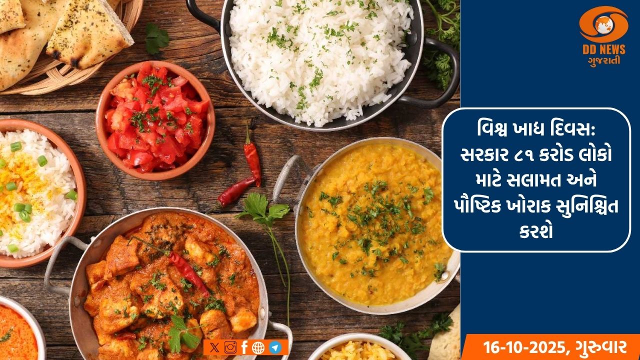 વિશ્વ ખાદ્ય દિવસ: સરકાર ૮૧ કરોડ લોકો માટે સલામત અને પૌષ્ટિક ખોરાક સુનિશ્ચિત કરશે