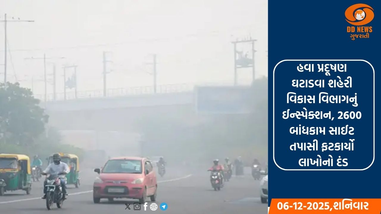 હવા પ્રદૂષણ ઘટાડવા શહેરી વિકાસ વિભાગનું ઈન્સ્પેક્શન, 2600 બાંધકામ સાઈટ તપાસી ફટકાર્યો લાખોનો દંડ