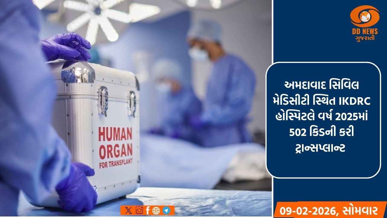 અમદાવાદની IKDRC હોસ્પિટલનો રાષ્ટ્રીય વિક્રમ: એક જ વર્ષમાં 502 સફળ કિડની ટ્રાન્સપ્લાન્ટ