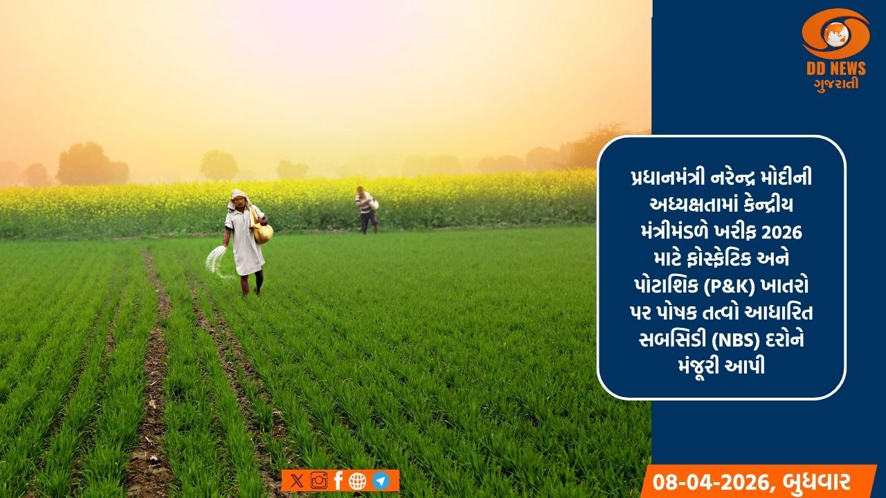 ખરીફ 2026 માટે ઉર્વરક સબસિડી કો સ્વીકારી, ખેડૂતોને ખૂબ રાહત