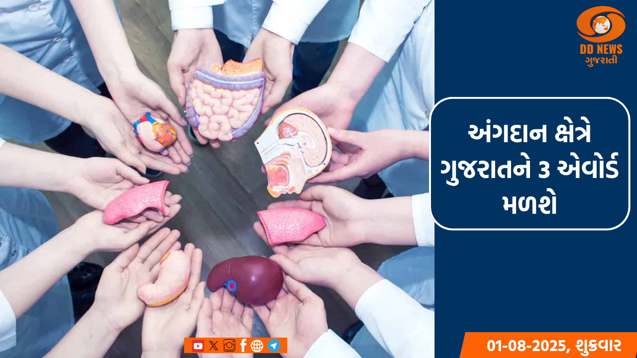 અંગદાન ક્ષેત્રે ગુજરાતનો ડંકો: શ્રેષ્ઠ કામગીરી માટે 3 એવોર્ડ મળશે