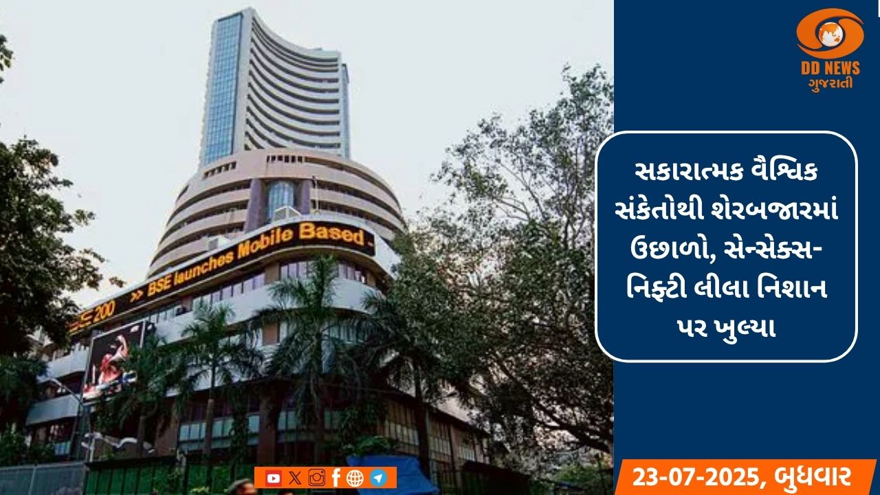 સકારાત્મક વૈશ્વિક સંકેતોથી શેરબજારમાં ઉછાળો, સેન્સેક્સ-નિફ્ટી લીલા નિશાન પર ખુલ્યા