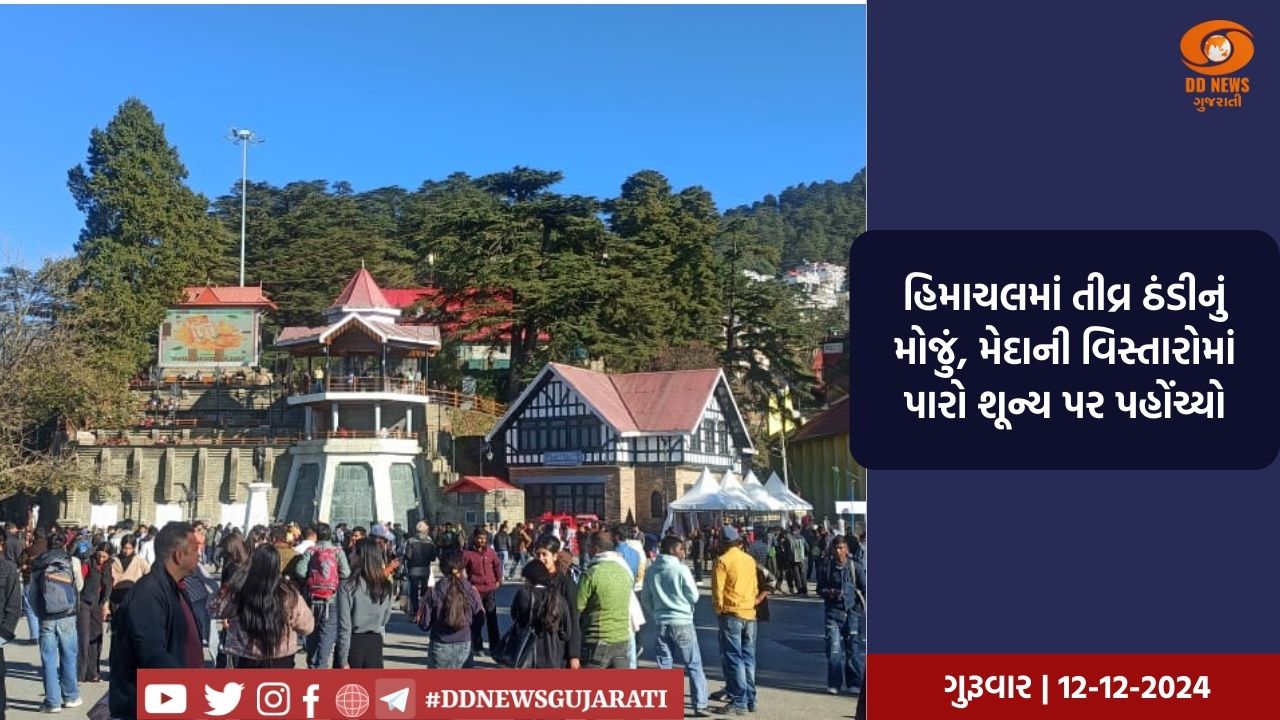 હિમાચલમાં તીવ્ર ઠંડીનું મોજું, મેદાની વિસ્તારોમાં પારો શૂન્ય પર પહોંચ્યો