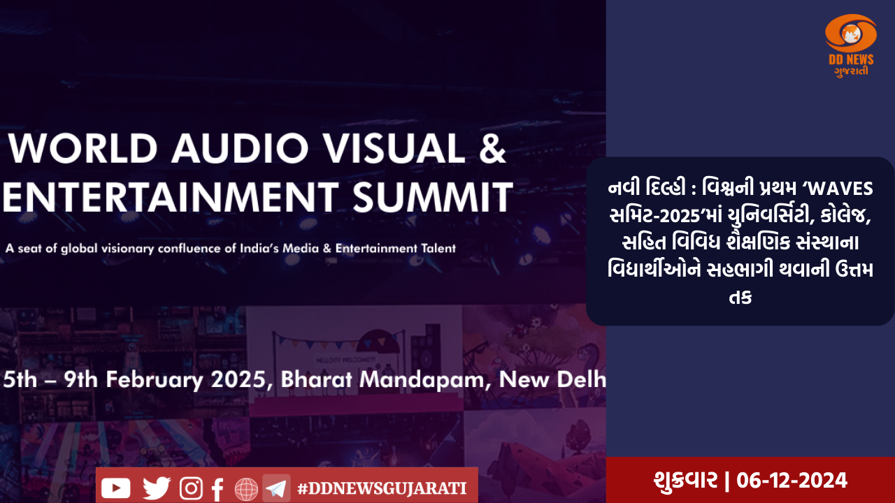 નવી દિલ્હી: વિશ્વની પ્રથમ ‘WAVES સમિટ-2025’માં સહભાગી થવાની ઉત્તમ તક