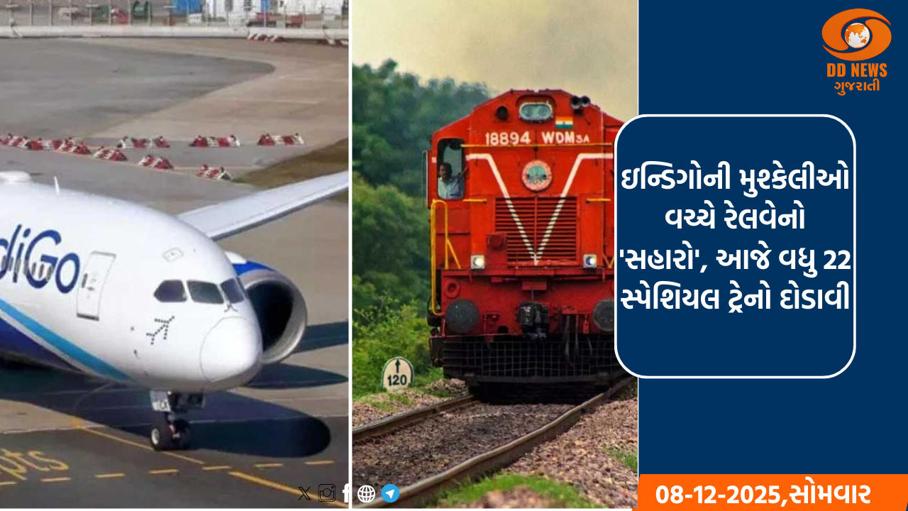 ઇન્ડિગોની મુશ્કેલીઓ વચ્ચે રેલવેનો 'સહારો', આજે વધુ 22 સ્પેશિયલ ટ્રેનો દોડાવી