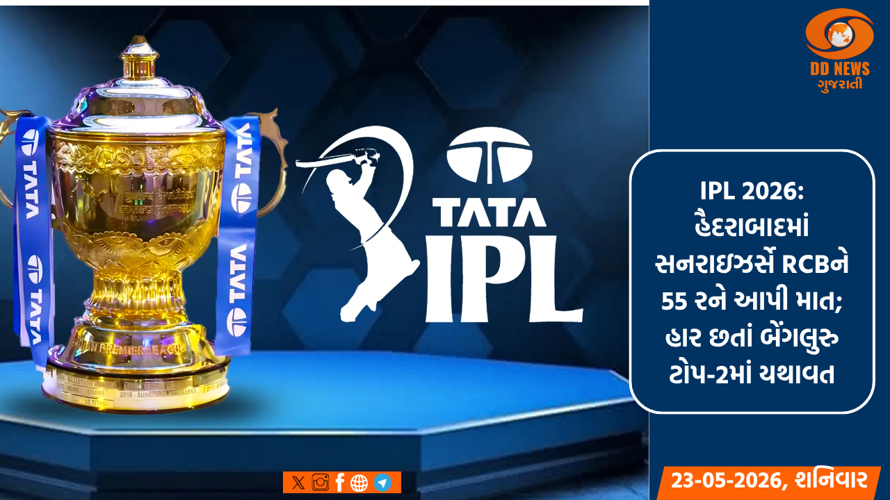 IPL 2026: હૈદરાબાદમાં સનરાઇઝર્સે RCBને 55 રને આપી માત; હાર છતાં બેંગલુરુ ટોપ-2માં યથાવત