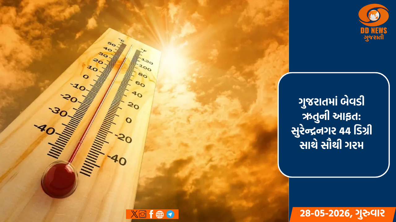 ગુજરાતમાં બેવડી ઋતુની આફત: સુરેન્દ્રનગર 44 ડિગ્રી સાથે સૌથી ગરમ
