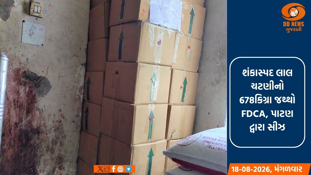 પાટણમાં 678 કિલો શંકાસ્પદ લાલ ચટણીનો જથ્થો સીઝ
