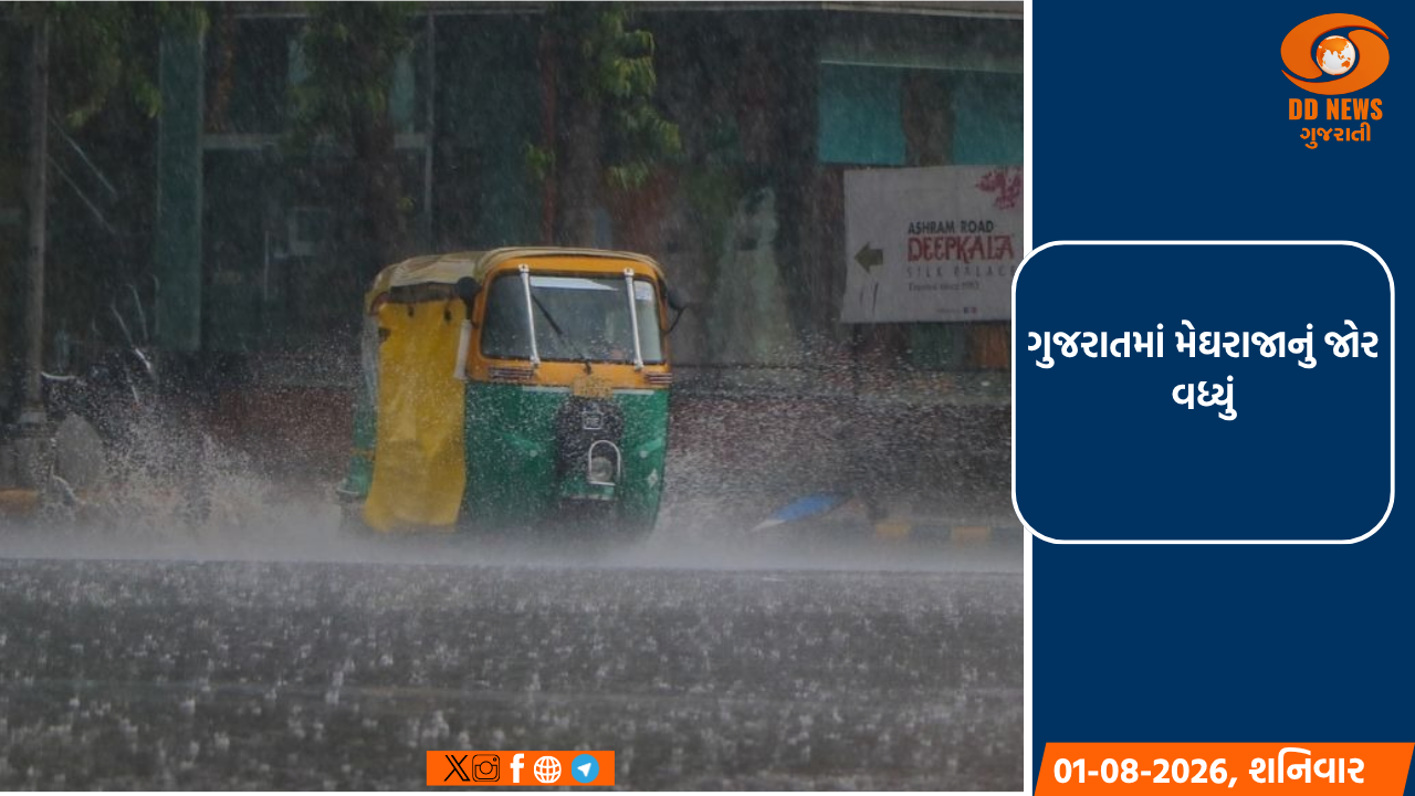 ગુજરાતમાં મેઘરાજાનું જોર વધ્યું: અમદાવાદ, ગાંધીનગર સહિત 8 જિલ્લામાં અતિભારે વરસાદની આગાહી