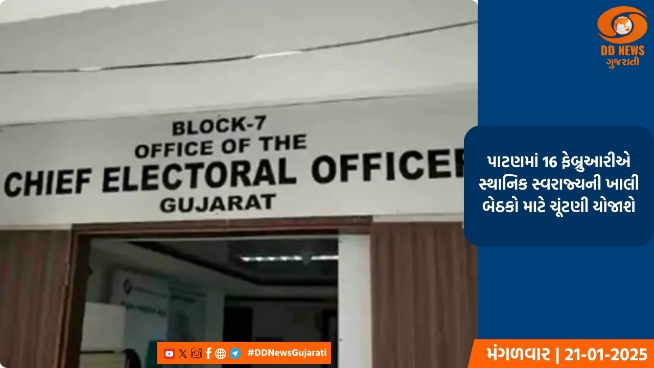 પાટણમાં 16 ફેબ્રુઆરીએ સ્થાનિક સ્વરાજ્યની ખાલી બેઠકો માટે ચૂંટણી યોજાશે